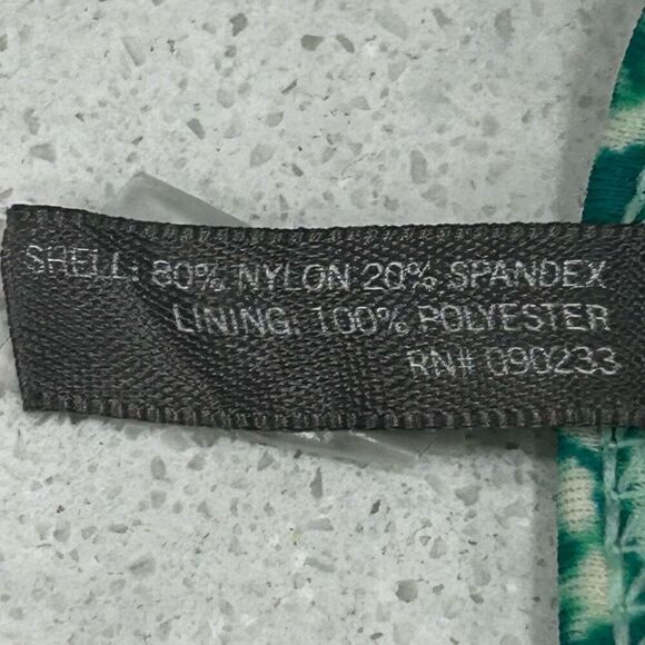 LA Hearts Swim Bikini Top Women's Large Green Abstract Halter Fringe Wireless - Picture 8 of 9